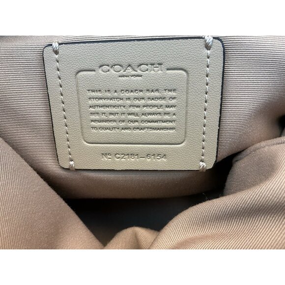 Coach Pennie Shoulder Bag Crossbody Off White Tan Black Soft Leather Det. Strap - Picture 9 of 10